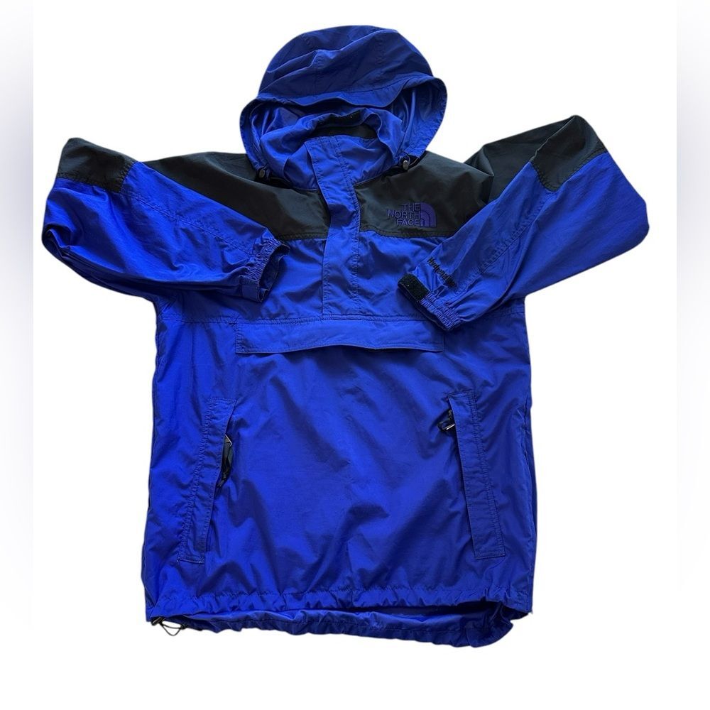 VTG The North Face Men’s Blue Pull Over Hooded Coat Jacket Packable  Large